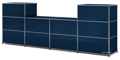 Comptoir d’accueil USM Haller version 3, Bleu acier RAL 5011, 50 cm