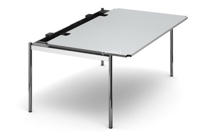Table USM Haller Advanced, 175 x 100 cm, 02-Stratifié gris perle, Sans plateau coulissant