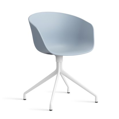 Chaise pivotante About A Chair AAC 20, Slate blue 2.0, Aluminium thermolaqué blanc