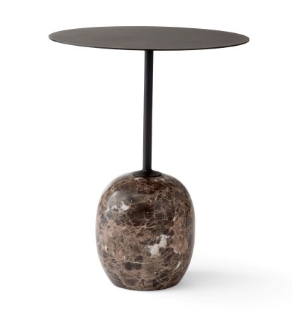 Table d'appoint Lato LN8 / LN9, Rond (Ø 40 cm), Noir chaud / marbre Emparador
