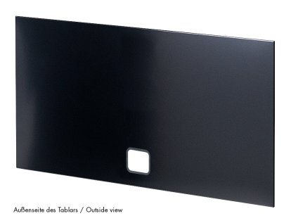 Paroi USM Haller avec passe-câbles, 75 x 35 cm, Noir graphite RAL 9011, En bas au centre