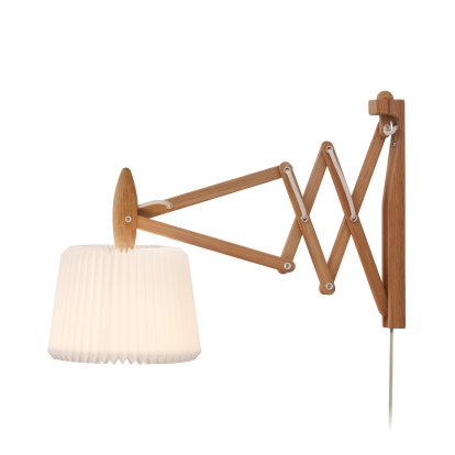 Lampe à ciseaux SAX Model 120 + 223 Wall, Papier, Chêne clair