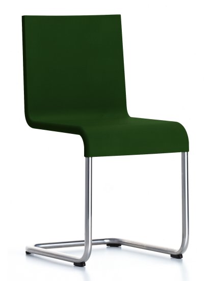 Chaise .05, Empilable, Vert foncé, Acier inoxydable brossé