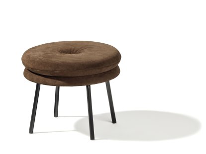 Tabouret Little Tom, 2 coussins, Cuir suède mocca