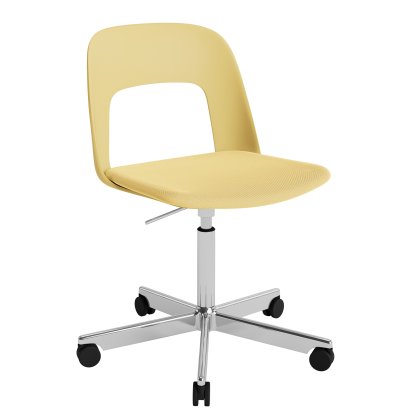 Chaise pivotante Layout 143 avec assise rembourrée, Biscuits / Relate 431, Aluminium poli