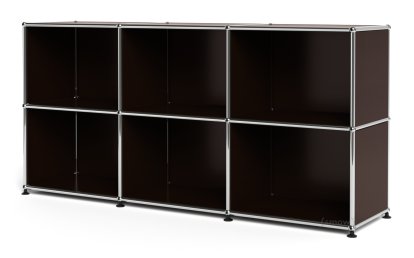 Meuble mixte Sideboard 50 USM Haller, personnalisable, Marron USM, Ouvert, Ouvert
