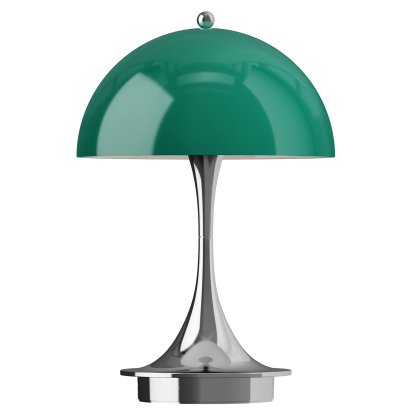Lampe Panthella 160 portable, Chrome opale vert