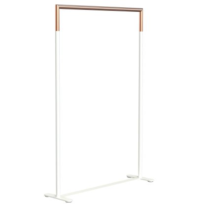 Portemanteau Bukto, Blanc mat / cuivre brossé, 100 cm