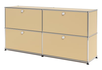 Meuble de rangement Sideboard L USM Haller, personnalisable, Beige USM, Avec 2 portes abattantes, Avec 2 portes abattantes