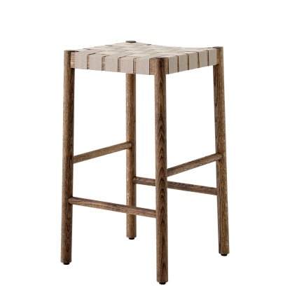 Tabouret de bar Betty TK7 / TK8, Version cuisine: 66 cm, Chêne fumé huilé / lin naturel