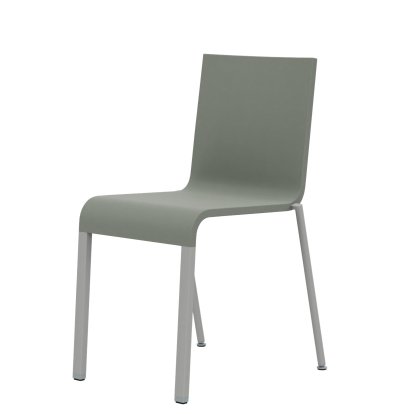 Chaise .03, Empilable, Pieds thermolaqué argent lisse, Sans accotoirs, Gris