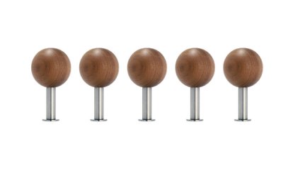 Patères Dots - Lot de 5, Noyer américain huilé