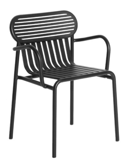 Chaise Week-End, Avec accotoirs, Noir