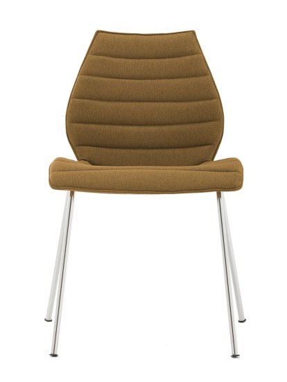 Chaise Maui Soft Trevira, Moutarde, Chromé