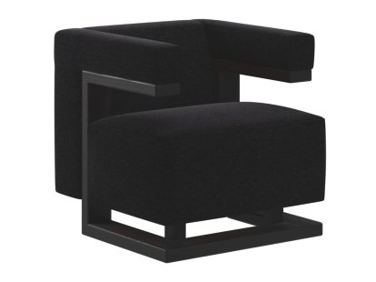 Fauteuil Gropius F51, Hallingdal, Tissu Hallingdal 180 - anthracite , Frêne laqué noir
