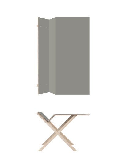 Bureau Kant, 160 cm, 74 cm, FU (bouleau contreplaqué) linoleum gris