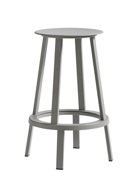 Chaise de bar Revolver, Version cuisine: hauteur de l'assise 65 cm, Gris ciel