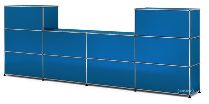 Comptoir d’accueil USM Haller version 3, Bleu gentiane RAL 5010, 35 cm