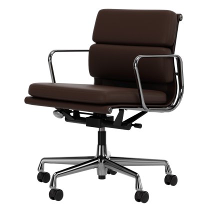 Soft Pad Chair EA 217, Poli, Cuir Standard châtaigne, Plano marron
