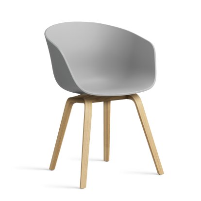 Chaise About A Chair AAC 22, Concrete grey 2.0, Chêne laqué