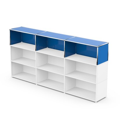 Kit d'extension verticale USM Haller 3, Bleu gentiane RAL 5010, 35 cm