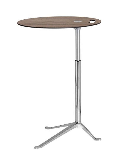 Table Little Friend, Hauteur réglable, Plateau en noyer / cadre poli