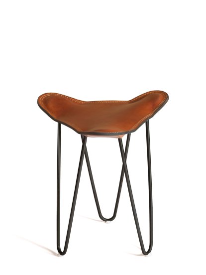 Trifolium Stool, Noisette, Acier thermolaqué noir