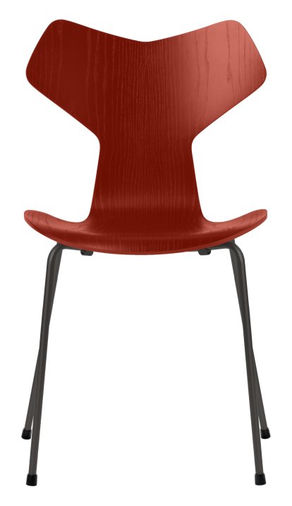 Chaise Grand Prix, Frêne coloré, Rouge vénitien, Warm graphite