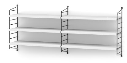 Étagère murale M String, 20 cm, Noir, Laqué blanc