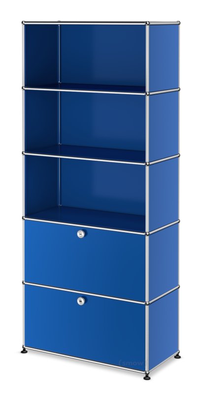 Étagère à dossiers USM Haller 2 portes battantes, Bleu gentiane RAL 5010