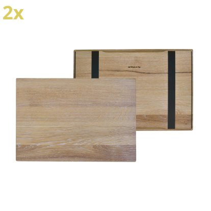 Plateau en bois (set de 2) pour étagères USM Haller, taille L, 50 cm x 35 cm, Chêne, huilé blanc