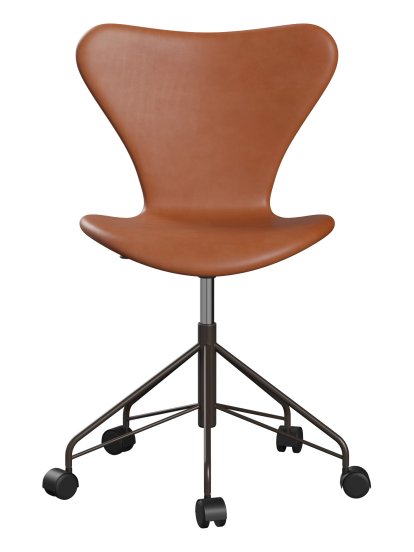 Chaise de bureau pivotante Série 7 3117/3217 Rembourrage intégral, Sans accotoirs, Cuir Grace walnut, Brown bronze