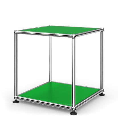 Table d'appoint 35 USM Haller, Panneaux inférieur et supérieur en métal, Vert USM