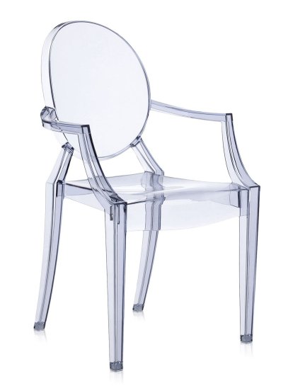 Fauteuil Louis Ghost, Transparent-gris bleuté