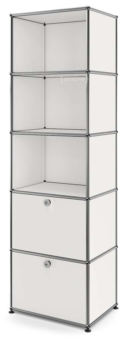 Bibliothèque 50 USM Haller, Avec 2 portes abattantes, Blanc pur RAL 9010