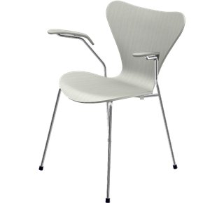 Chaise avec accotoirs Série 7 3207, 46 cm, Frêne coloré, Nine grey