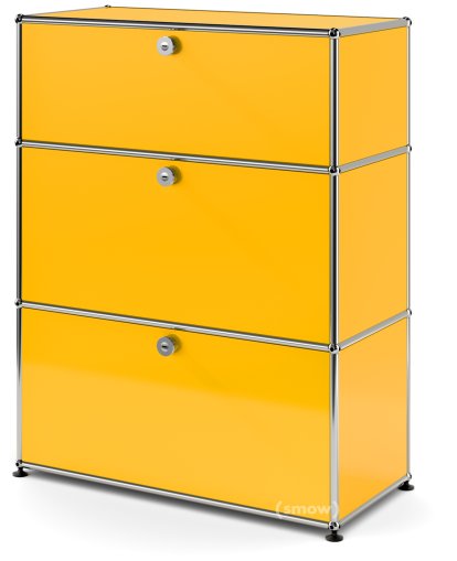 Commode USM Haller avec 3 tiroirs, H 95 + 4 x L 75 x P 35 cm, Jaune or RAL 1004