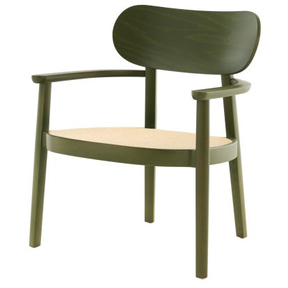 119 F / 119 MF, Hêtre teinté vert olive (RAL 6003), Cannage naturel