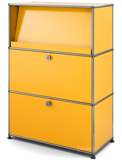 Meuble haut Highboard M USM Haller avec présentoir incliné, Jaune or RAL 1004