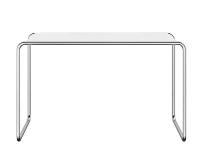 Table S 285/0 Bauhaus, Hêtre laqué à pores ouverts blanc pur, Chromé, avec patins en feutre