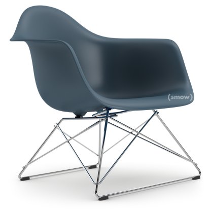 Eames Plastic Armchair LAR, Bleu océan, Sans rembourrage, Chromé
