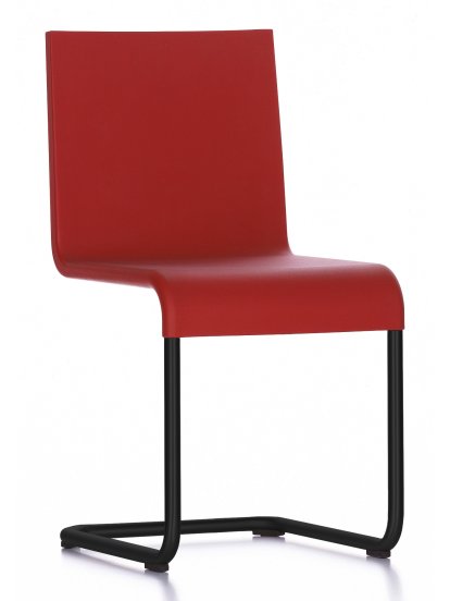 Chaise .05, Non-empilable, Rouge vif, Noir peint par poudrage