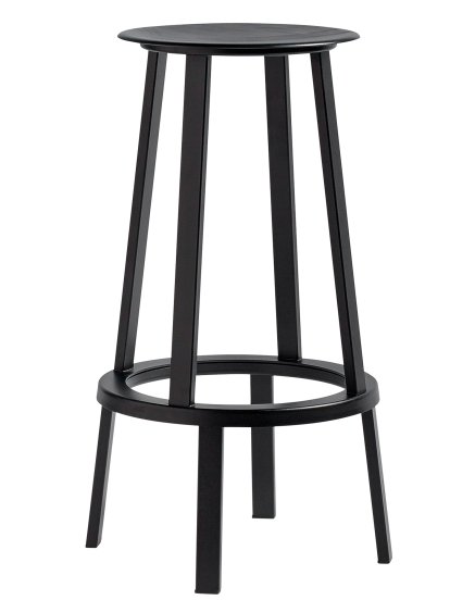Chaise de bar Revolver, Version bar: hauteur de l'assise 76 cm, Noir