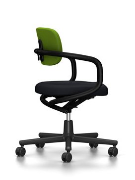 Siège de bureau pivotant Allstar, Noir profond  , Hopsak, Vert mousse/forêt
