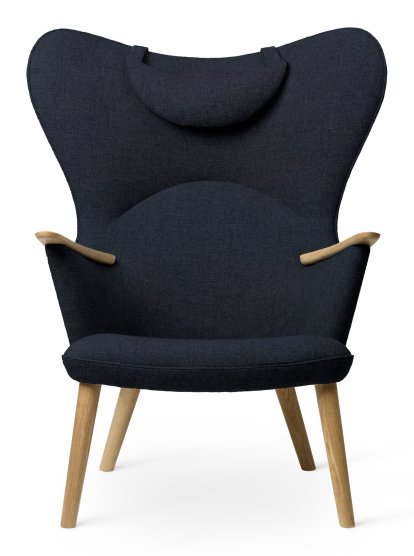 Chaise CH78 Mama Bear , Fiord - bleu, Chêne savonné, Avec coussin pour la nuque