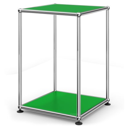 Table d'appoint USM Haller 35 haute, Panneaux inférieur et supérieur en métal, Vert USM