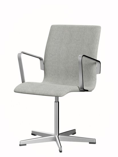 Chaise Oxford, Avec accotoirs, Dossier bas, Piètement fixe, Hallingdal 65, 110 - White/grey