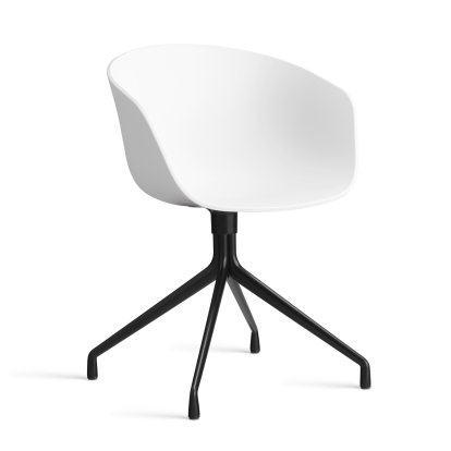 Chaise pivotante About A Chair AAC 20, White 2.0, Aluminium thermolaqué noir 