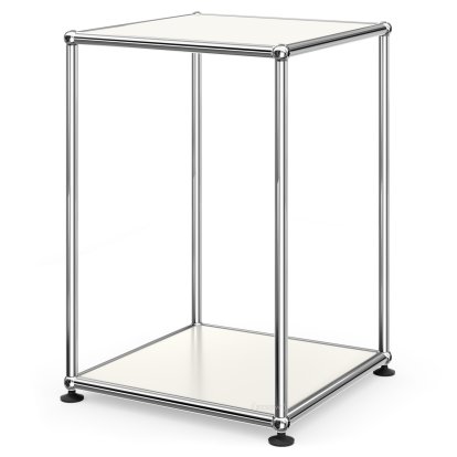 Table d'appoint USM Haller 35 haute, Panneaux inférieur et supérieur en métal, Blanc pur RAL 9010