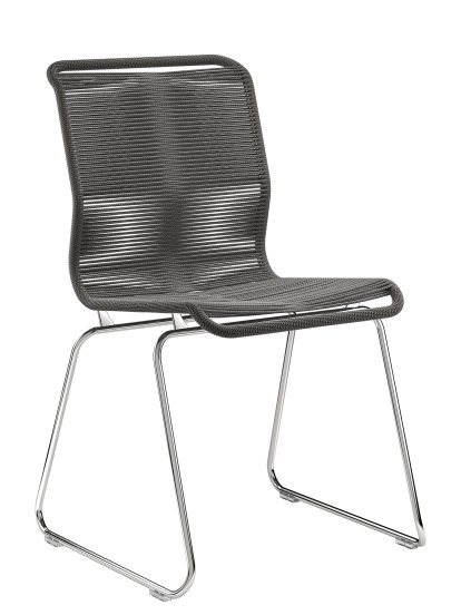 Chaise Panton One, Paper Black, Chrome